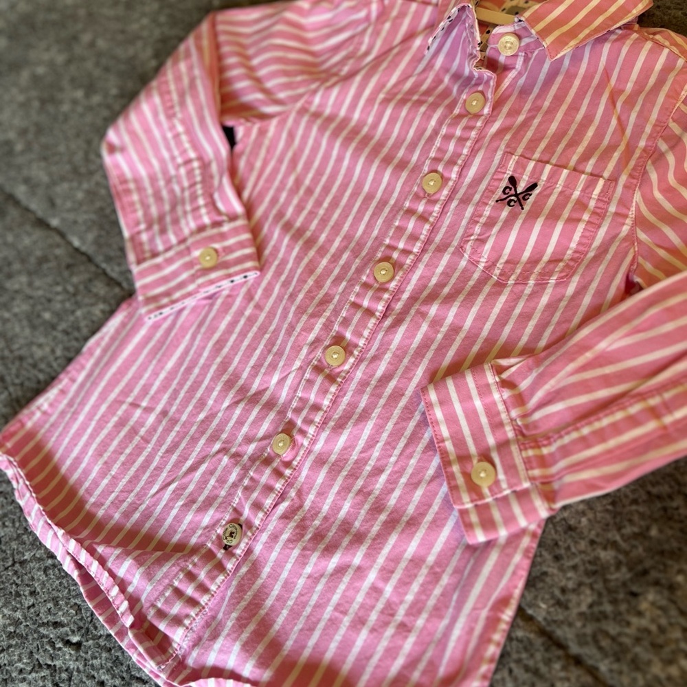 Pink Striped Kids Shirt - Size 4